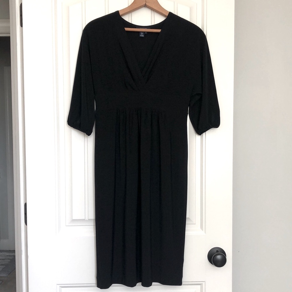Chaps black dress with v-neck
